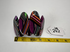 Jackie Brazil "Mouline" Purple Swirls 7 Piece Oval Elasticated Bracelet ( B3168 )