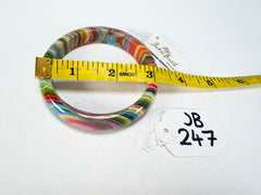 Jackie Brazil "Thin Cat Eye" Liquorice Allsorts with Cat Eye Spring Colour 1.3cm Resin Bangle ( B1151 )