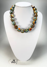 Jackie Brazil "Cat Eyes" Winter Mix Liquorice Balls Resin Necklace 50cm ( N0894 )