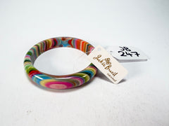 Jackie Brazil "Thin Cat Eye" Liquorice Allsorts with Cat Eye Spring Colour 1.3cm Resin Bangle ( B1151 )