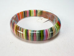 Jackie Brazil "Thin Cat Eye" Liquorice Allsorts with Cat Eye Spring Colour 1.3cm Resin Bangle ( B1151 )