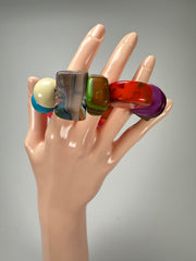 Jackie Brazil "Indiana" Mix Colours Multi Bead Resin Bracelet ( B0210 )