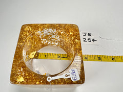 Jackie Brazil "Solid Square" Gold Flakes 5cm Bangle ( B2100 )