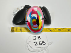 Jackie Brazil "Riverstones" Black Matt & Kandinsky Stone Large Flat Stones On Elastic Bracelet ( B3716 )