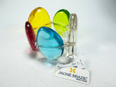 Jackie Brazil "Riverstones" Transparent Summer Mix Stone Large Flat Stones On Elastic Bracelet ( B3716 )