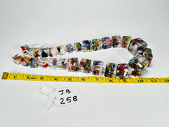 Jackie Brazil "Cascade" Mix Size Liquorice Cubes Resin Necklace ( N3343 )