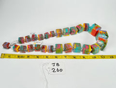 Jackie Brazil "Kandinsky" Mix Size Liquorice Cubes Resin Necklace ( N3343 )