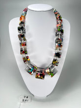 Jackie Brazil "Cascade" Mix Size Liquorice Cubes Resin Necklace ( N3343 )