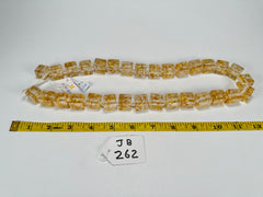 Jackie Brazil "POP" Gold Flakes Liquorice Small Cubes 65cm Necklace ( N0046 )