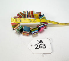 Jackie Brazil "POP" Liquorice Mix Colours Small Cubes Bracelet ( B0224 )