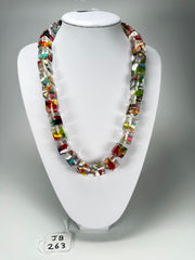 Jackie Brazil "POP" Cascade Liquorice Small Cubes 65cm Necklace ( N0046 )