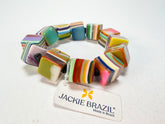 Jackie Brazil "POP" Liquorice Mix Colours Small Cubes Bracelet ( B0224 )