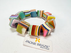 Jackie Brazil "POP" Liquorice Mix Colours Small Cubes Bracelet ( B0224 )
