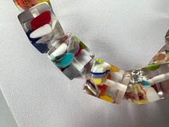 Jackie Brazil "POP" Cascade Liquorice Small Cubes 65cm Necklace ( N0046 )