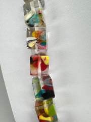 Jackie Brazil "POP" Cascade Liquorice Small Cubes 65cm Necklace ( N0046 )