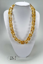 Jackie Brazil "POP" Gold Flakes Liquorice Small Cubes 65cm Necklace ( N0046 )