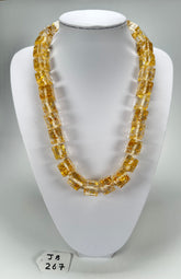 Jackie Brazil "POP" Gold Flakes Liquorice Small Cubes 65cm Necklace ( N0046 )