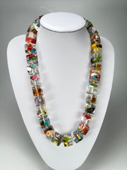 Jackie Brazil "POP" Cascade Liquorice Small Cubes 65cm Necklace ( N0046 )
