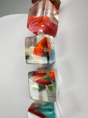 Jackie Brazil "POP" Cascade Liquorice Small Cubes 65cm Necklace ( N0046 )