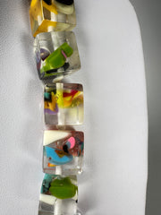 Jackie Brazil "POP" Cascade Liquorice Small Cubes 65cm Necklace ( N0046 )