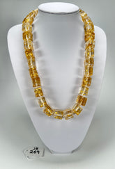 Jackie Brazil "POP" Gold Flakes Liquorice Small Cubes 65cm Necklace ( N0046 )