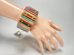 Jackie Brazil "Pop Art" Liquorice Spring Mix 8 Squares Elasticated Bracelet ( B0376 )