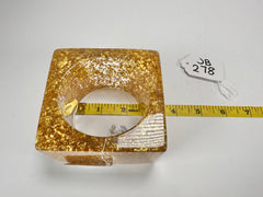 Jackie Brazil "Solid Square" Gold Flakes 5cm Bangle ( B2100 )