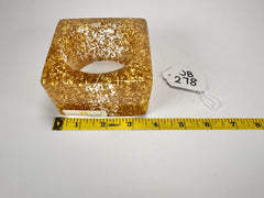 Jackie Brazil "Solid Square" Gold Flakes 5cm Bangle ( B2100 )
