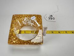 Jackie Brazil "Solid Square" Gold Flakes 5cm Bangle ( B2100 )
