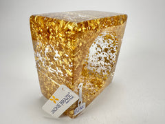 Jackie Brazil "Solid Square" Gold Flakes 5cm Bangle ( B2100 )