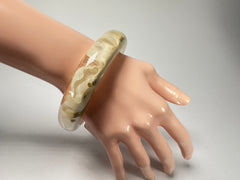 Jackie Brazil "Marble" Cream Mix 1.7 cm Bangle ( B1449 )