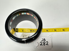 Jackie Brazil "Bar Code" Black & Colour Mix Solid Round 5cm Bangle ( B2161 )