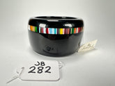 Jackie Brazil "Bar Code" Black & Colour Mix Solid Round 5cm Bangle ( B2161 )