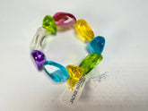 Jackie Brazil "Diamonds" Transparent Summer Mix Flintstone Bone Bracelet ( B0211 )