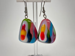Jackie Brazil "Diamond" Kandinsky Flinstone on Hook Resin Earrings ( E0700 )