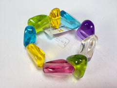Jackie Brazil "Diamonds" Transparent Summer Mix Flintstone Bone Bracelet ( B0211 )