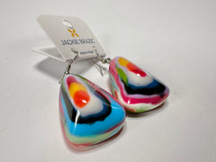 Jackie Brazil "Diamond" Kandinsky Flinstone on Hook Resin Earrings ( E0700 )
