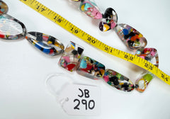 Jackie Brazil "Indiana" Cascade Multi-Bead Long Resin 110cm Necklace ( N0038 )