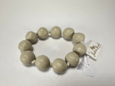 Jackie Brazil "Lola" Medium Spheres Beige Matte Bracelet ( B2695 )