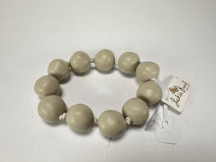 Jackie Brazil "Lola" Medium Spheres Beige Matte Bracelet ( B2695 )