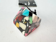 Jackie Brazil "Art Deco" Abstract Resin Ring ( R3081 ) Size UK P / USA 7.5