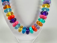 Jackie Brazil "Bela" Transparent Summer Mix Resin Mini Wheels 70cm Necklace ( N0043 )