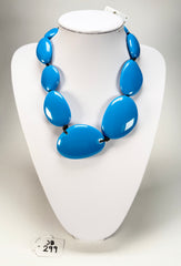 Jackie Brazil "Blue Gloss" Short Flat Riverstones 50cm Necklace ( N3616 )