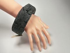 Jackie Brazil "Dark Black" Charcoal Donut Solid Round Large Bangle ( B2790 )