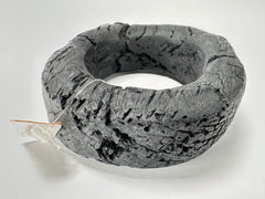 Jackie Brazil "Dark Black" Charcoal Donut Solid Round Large Bangle ( B2790 )