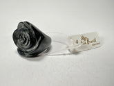 Jackie Brazil "Rose" Black Resin Rose Ring ( R0585 ) Size UK M / US 6