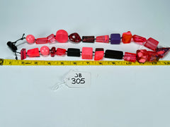 Jackie Brazil "Indiana" Pink Mix Multi-Bead Medium Resin 70cm Necklace ( N0033 )
