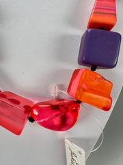 Jackie Brazil "Indiana" Pink Mix Multi-Bead Medium Resin 70cm Necklace ( N0033 )