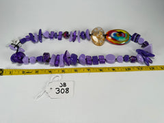 Jackie Brazil "Fusion" Purple Mix Long 110cm Bead Necklace ( N0040 )