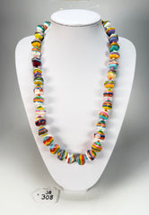 Jackie Brazil "Camille" Liquorice Stripes x Kandinsky Small Stones 70cm Necklace ( N0075 )